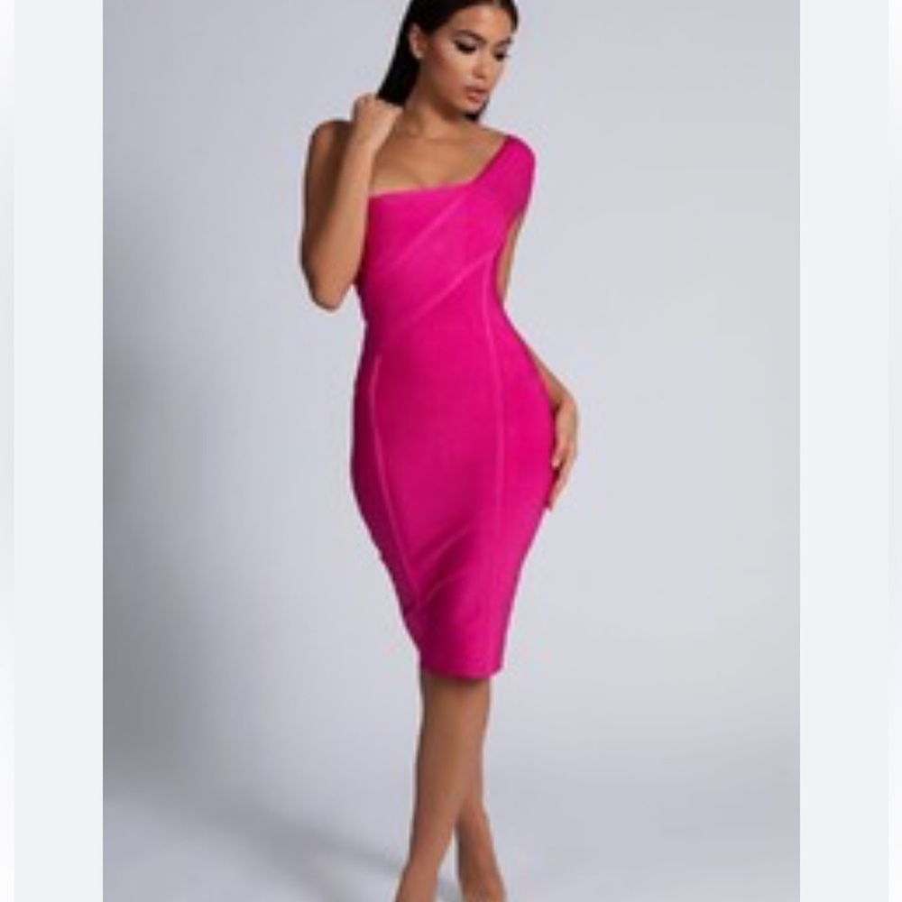 Pink off the shoulder dress